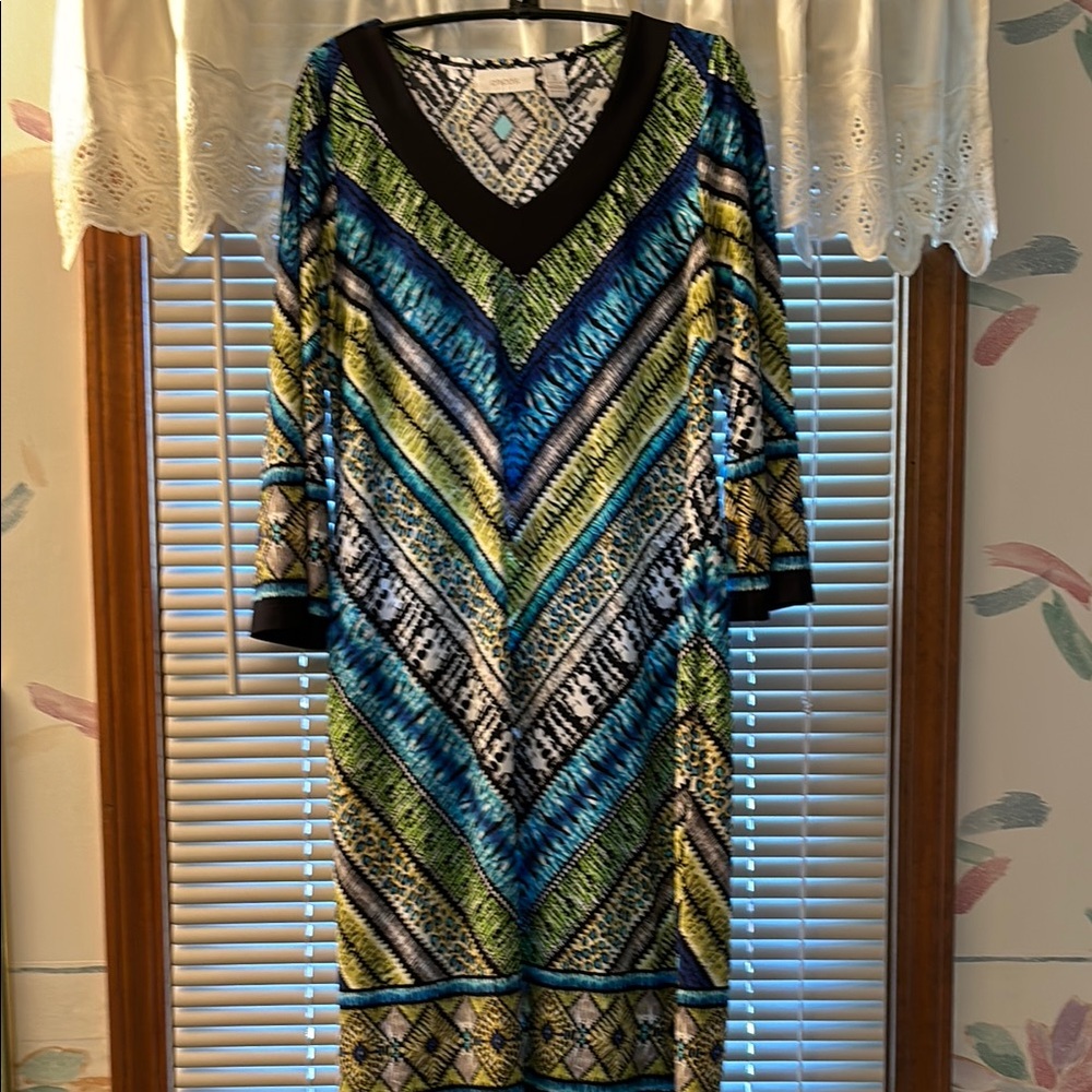Chico’s dress w/geometric patterns